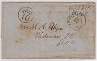 CSA Stampless Cover 1864 to Wideman's P.O. SC