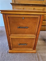 GORGEOUS SMALL WOODEN TWO DRAWER FILING CABINET