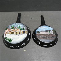 Hand Painted Tin Fry Pans