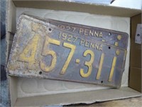 Two 1927 Pennsylvania license plates