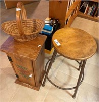 Wood 1 Door Craft Cabinet, Stool & More