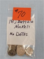(18) Buffalo Nickels, No Dates