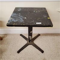 Square Top Table with Metal Base