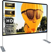 100' 16: 9 Projector Screen With Stand Indoor Outd