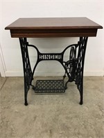 Singer Cast Iron Sewing Machine Base with Wood