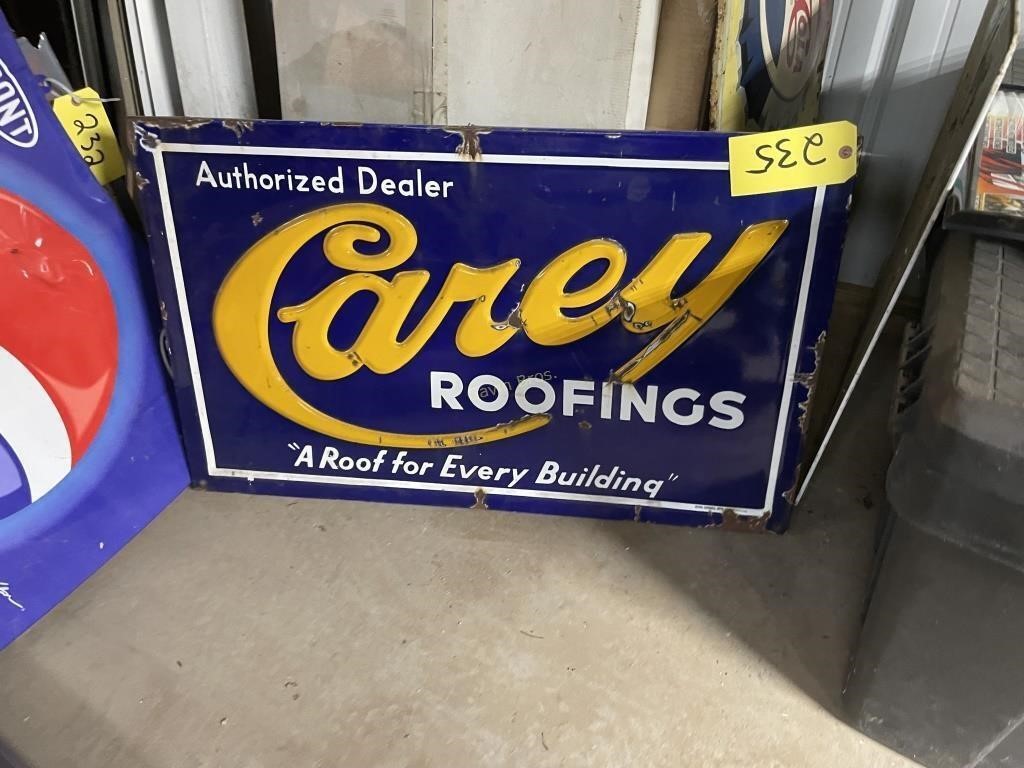 Carey Roofing Metal Sign