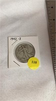 1943 S Walking Liberty half dollar