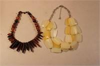 2 beaded costume necklaces