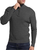 (new)Size:L, Men's 1/4 Zip Pullover Polo Sweaters