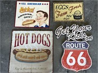 Metal Signs Food & Route 66