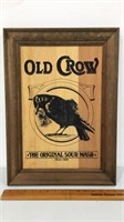 Wooden old crow sour mash sign.  21x15