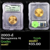 2003-d Sacagawea $1 Graded ms67
