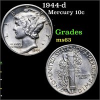 1944-d Mercury 10c Grades Select Unc