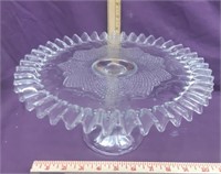 Beautiful Antique Glass Cake Servinvg Tray