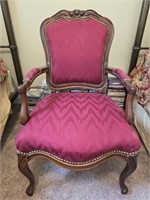 Mahogany red upholstered chair