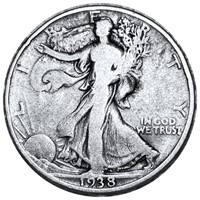 1938-D Walking Half Dollar NICELY CIRCULATED