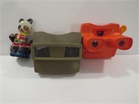 Vintage Toys - Viewmasters and A Bear Tin Toy