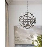 6 Light Geometric Orb Chandelier - NEW - c7