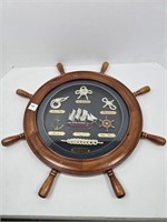 Ship Wheel Nautical Showcase of Boat
