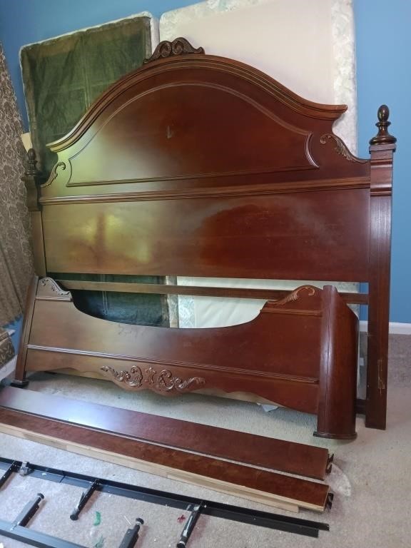 King sz Bed Headboard footboard and rails 75"