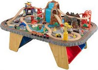 KIDKRAFT WATERFALL JUNCTION TRAIN TABLE AND SET