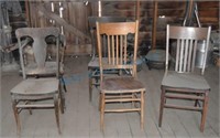 Grouping of 5 antique chairs