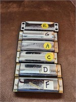 Lot of 6 Harmonicas