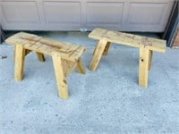 Set of Handcrafted Benches