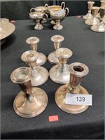 6 Sterling Silver weighted candle holders