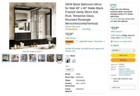 W5235  ISKM Black Vanity Mirror 48 x 40