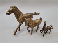 Brass Horse Figures vtg