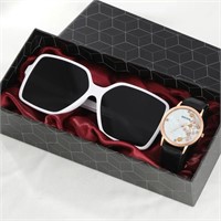 Sunglasses and watch set white