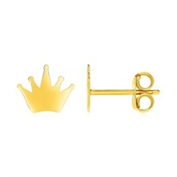 14k Gold Crown Earrings