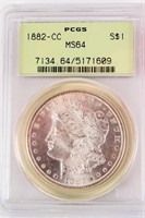 Coin 1882-CC Morgan Silver Dollar PCGS MS64