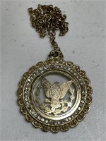 US American Eagle Rhinestone Necklace Vintage