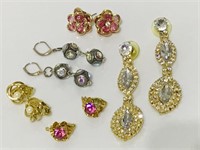 Jewelry earrings mix vintage lot prong setting