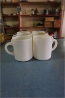 Set Of 6 Milk Glass Coffee Cups