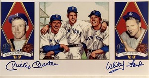 Mickey Mantle and Whitey Ford signed graphic card.