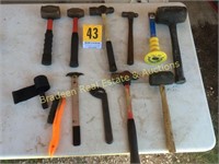 HAMMERS, MALLETS, AND MISC INCLUDING 2 BRASS