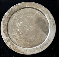 13" Vintage Sterling Silver Monogrammed Plate