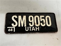 1968 Bicycle Premium Metal Bike License Plate Utah