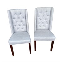 Pair Of Fabric Dining Chairs (pre-owned)