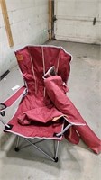 2 folding Red Camp Chairs and bags