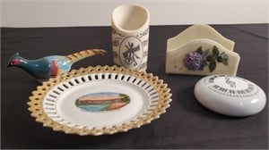 Decorative pieces of ceramic.