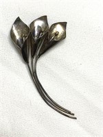 Sterling Silver CALLA LILY Brooch by Temming