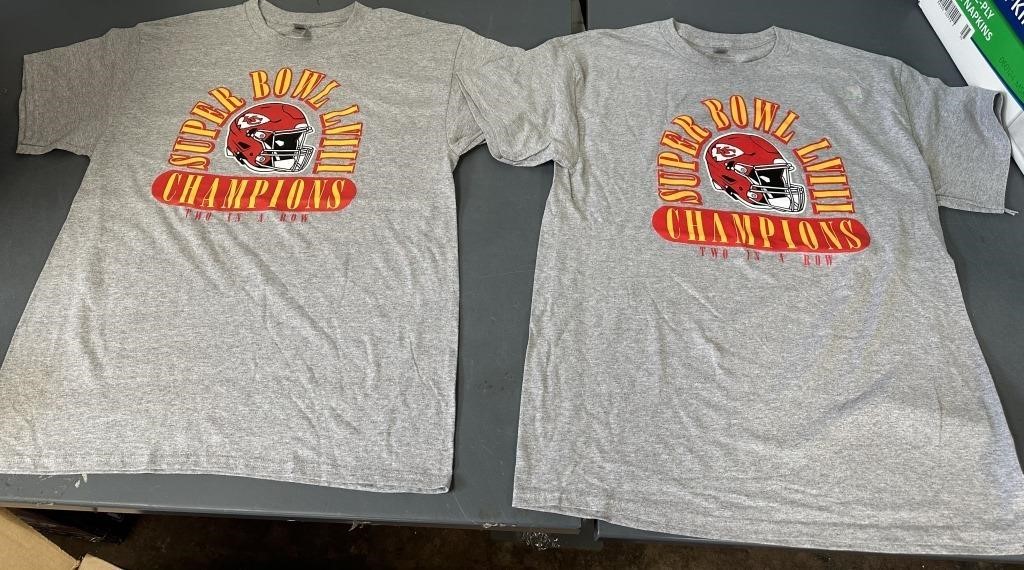 Lot of 2 Lg. NFL KC Chiefs Super Bowl Shirts