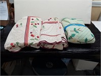 Three vintage handmade blankets