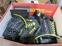 BOX FULL OF RACE CAR TRACK AND MISC