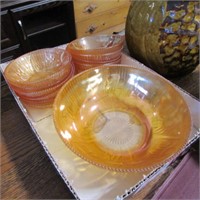 13PC CARNIVAL GLASS BOWLS