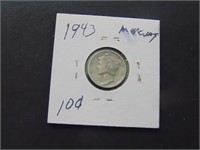 1943 US Mercury 10 cent Coin